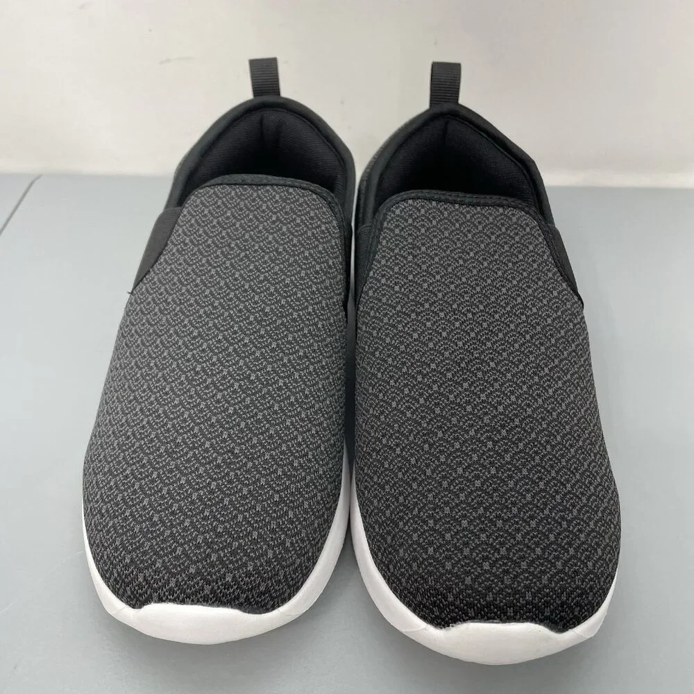 Fitville‎ Slip On Loafers Shoes Comfort Walking Recovery Black Gray Women 8 Wide